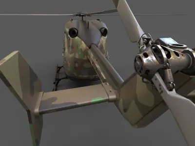 EC145 Military Helicopter Low-poly 3D model