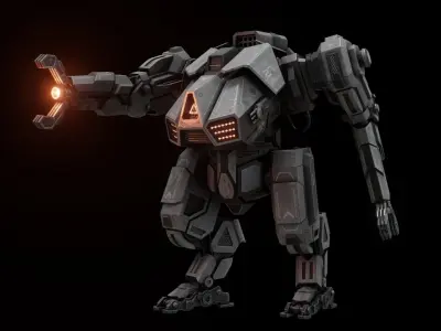 Sci-fi Military Mech Low-poly 3D model