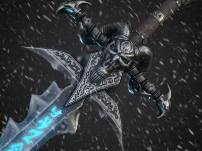 FROSTMOURNE sword with glow Low-poly 3D model