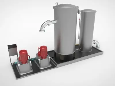 OWS Oil Water Separator ship system machinery room 3D model