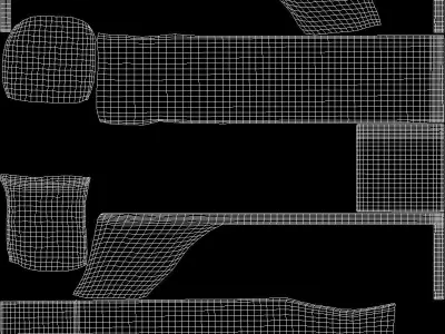 concrete rock sculptural bench Free 3D model