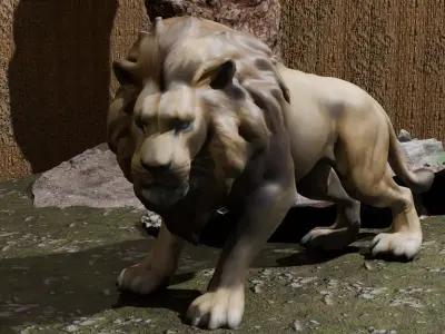 Agressive Lion 3d Model  3D model