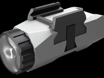 Pistol Flashlight Generic Low-poly 3D model