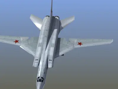 Tu-22 Backfire LD1 Low-poly 3D model