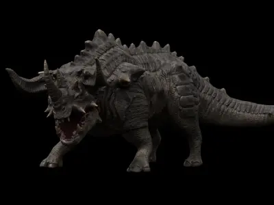 Behemoth alien creature Low-poly 3D model