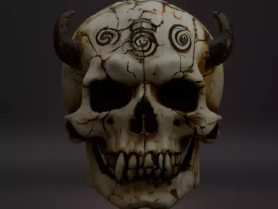 Ancient and Demonic Skull Props Pack 7 Fantasy Skulls PBR Low-poly 3D model