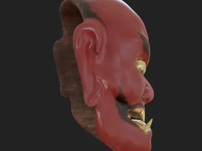 Japanese Mask Shikami   Noh theatre mask  3d model  3D model