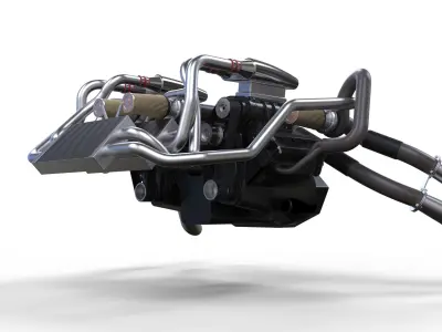 Double engine V8 3D model