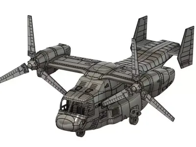 Osprey v22 Military aircraft scale 1-18 3D print model