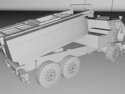 M142 High Mobility Artillery Rocket System Military Vehicle Low-poly 3D model
