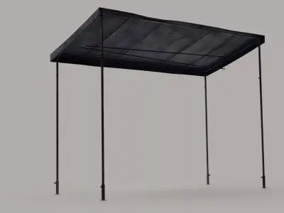 Metal Awning Outdoor Courtyard Side Canopy Structure 3D model