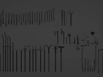 Japanese and Chinese Weapon Pack 3D model