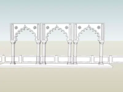 indian jodhpuri stone chatri 3d model 3D model