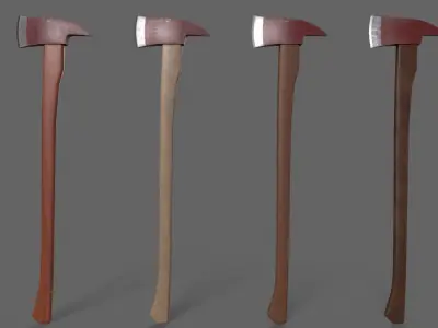 PBR Fire Axe Low-poly 3D model