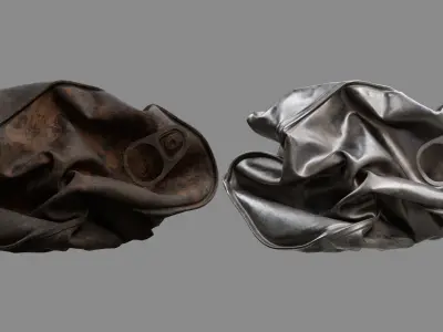 Crushed Fish Can 07 3D model