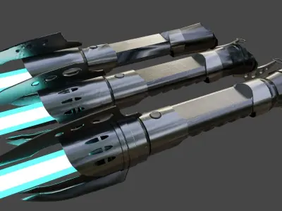 Scifi Lightsaber weapon AAA PBR asset Game 3 - VR - AR - LODs Low-poly 3D model