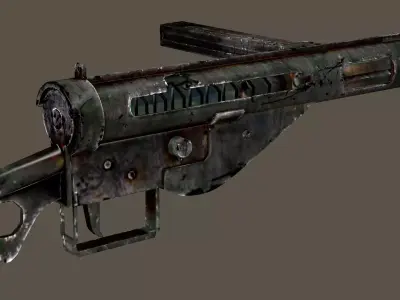 Sten Mk3 ww2 British smg pbr Low-poly 3D Model 3D model