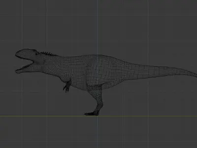 Carcharodontosaurus lowpoly realistic 3D model Low-poly 3D model