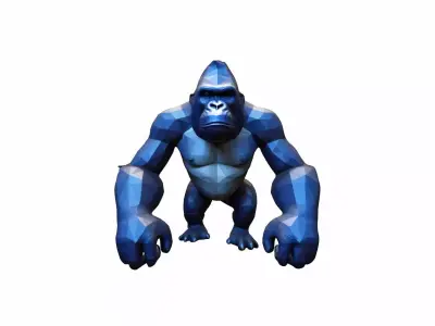Portrait Powerful Dominant Gorilla 3d Render 3D model