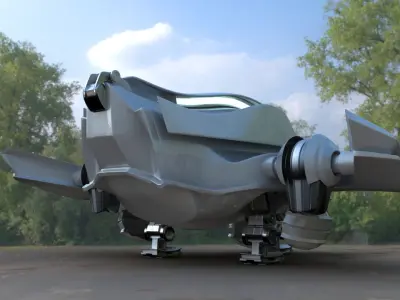 Futuristic Space Aircraft 3D model