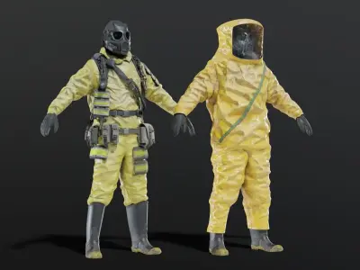 HAZMAT NBC Suit Rigged 3D model