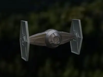 TIE Fighter  Sci-Fi Spacecraft Game Ready 3D Model  Free low-poly 3D model