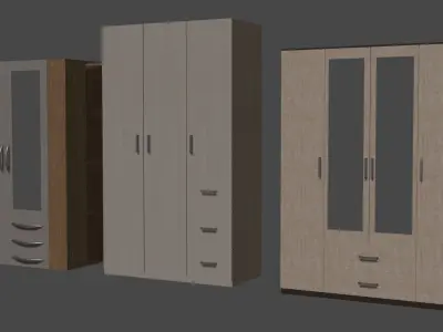 Cupboards Low Poly Asset Pack Free low-poly 3D model