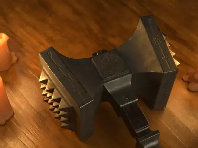 Hammer-Battle Hammer-Warhammer Low-poly 3D model