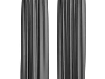  Back Tab Partly Open Curtains Model, Grey 