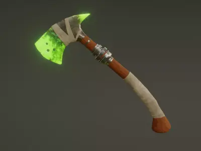 Poison Axe - Elemental Axe - Model 01 Low-poly 3D model