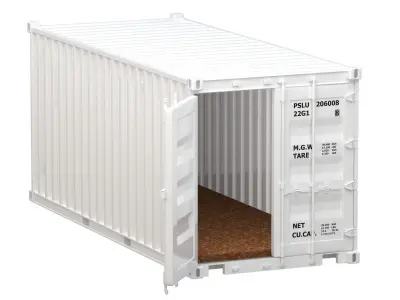 20 ft Container White 3D model