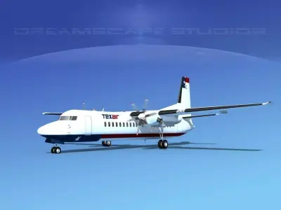 Fokker 50 Texair 3D model