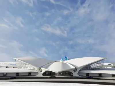 3D TWA Flight Center in 90s 3D model