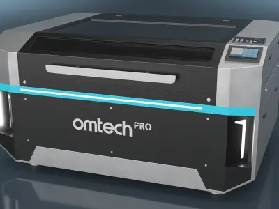 Omtech Pro CO2 Sheet Cutter Steel Body Rigged 3D model