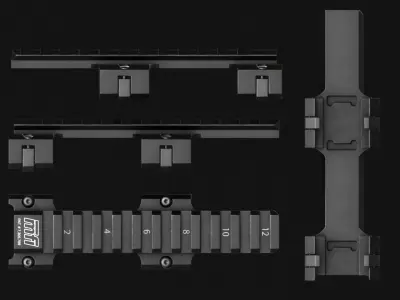 MFI HK Optic Rail Clamp Mount - Game Asset Low-poly 3D model