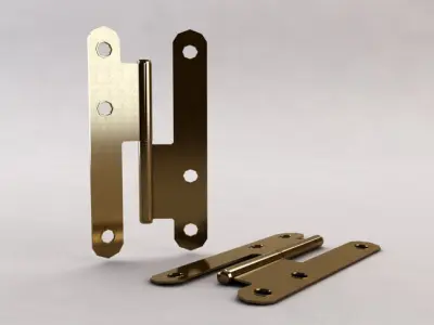 DOOR---Hinges brass door hinges Free low-poly 3D model
