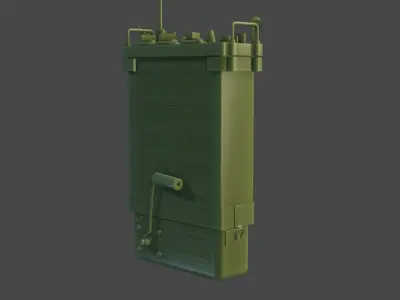 Military radio Low-poly 3D model