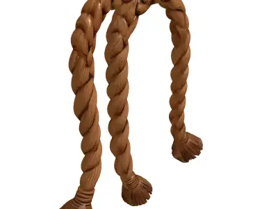 Worn Leather Cat O Nine Tails 3D model