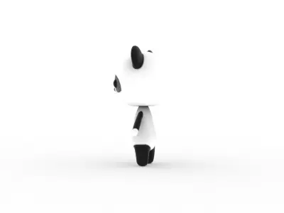 Cartoon Panda v002 character 3D model