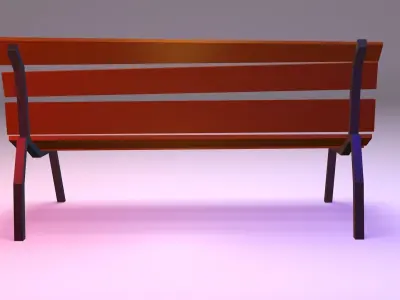 Free Low-poly bench Free low-poly 3D model
