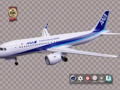 Airbus A320 Neo Airliner 3x Livery Low-poly 3D model