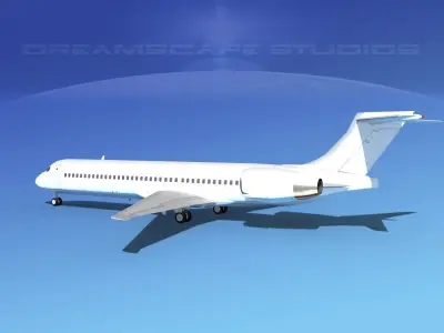 McDonnell Douglas MD-87 Unmarked 2 3D model