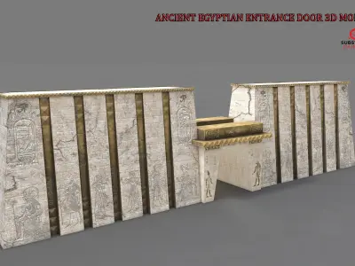  ANCIENT EGYPTIAN ENTRANCE DOOR 3D MODEL Low-poly 3D model