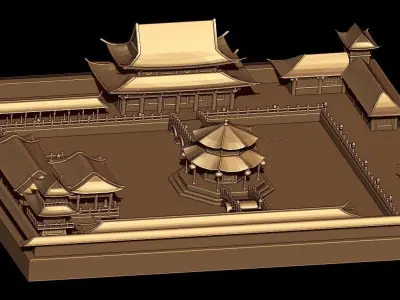 Chinese Tang Palace Low-poly 3D model