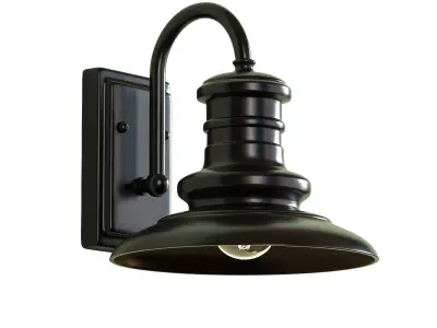  Feiss Redding Station 9  Wide Bronze Outdoor Barn Light Low-poly 3D model