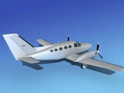 Cessna 425 Conquest I Bare Metal 3D model