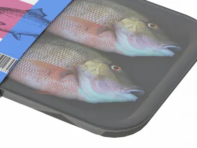 Frozen Fish Low Poly PBR Realistic Low-poly 3D model