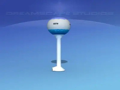 Modern Water Tower 3D model