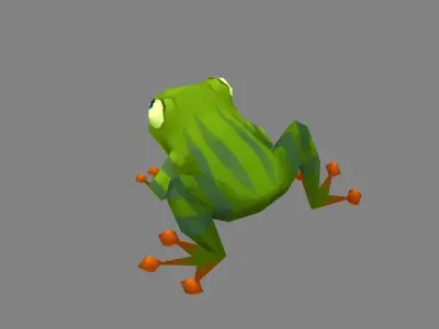 Cartoon tree frog Low-poly 3D model