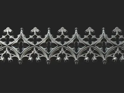 Gothic ornament 10 Low-poly 3D model
